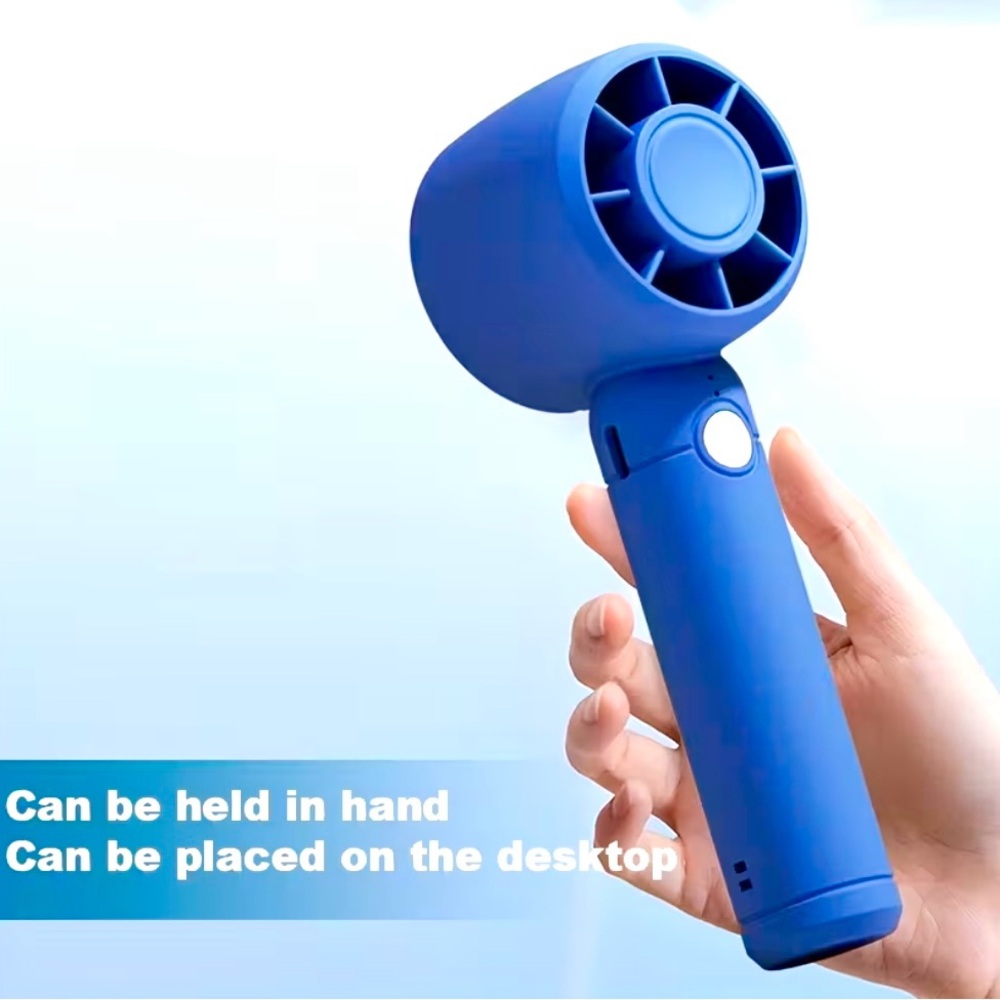 Blue Mini Handheld Fan - Picture 3 of 3